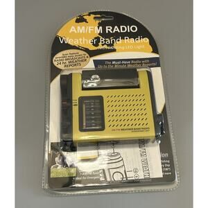 AM/FM Weather Band Radio Pivoting LED Light Camping Fishing Hiking NOS
